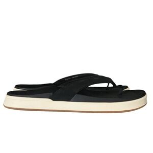 OluKai Nu'a Pi'o Sandals Women's Size 11 Flip Flop Thong Black White